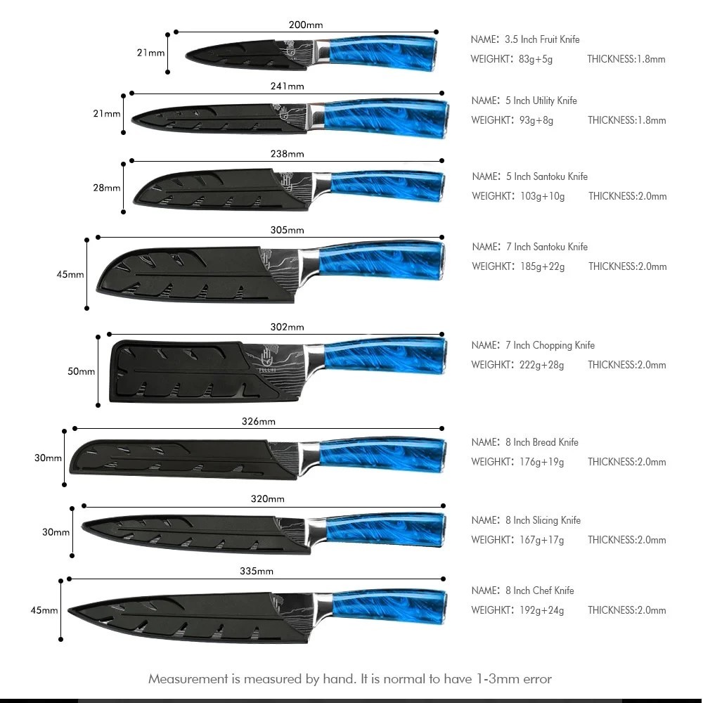 FULLHI Best Knife Set, 14pcs Japanese Knife Set, Premium German Stainless Steel Kitchen Knife Set