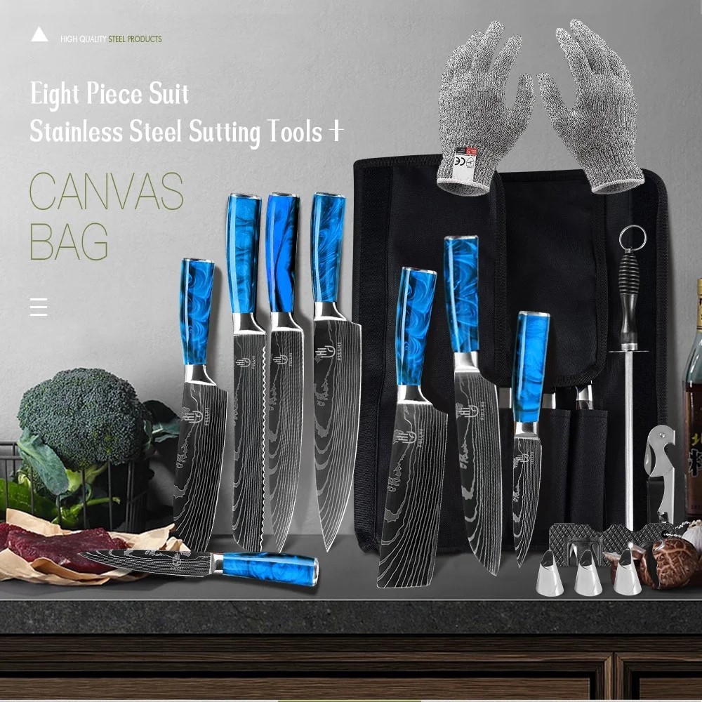FULLHI Best Knife Set, 14pcs Japanese Knife Set, Premium German Stainless Steel Kitchen Knife Set