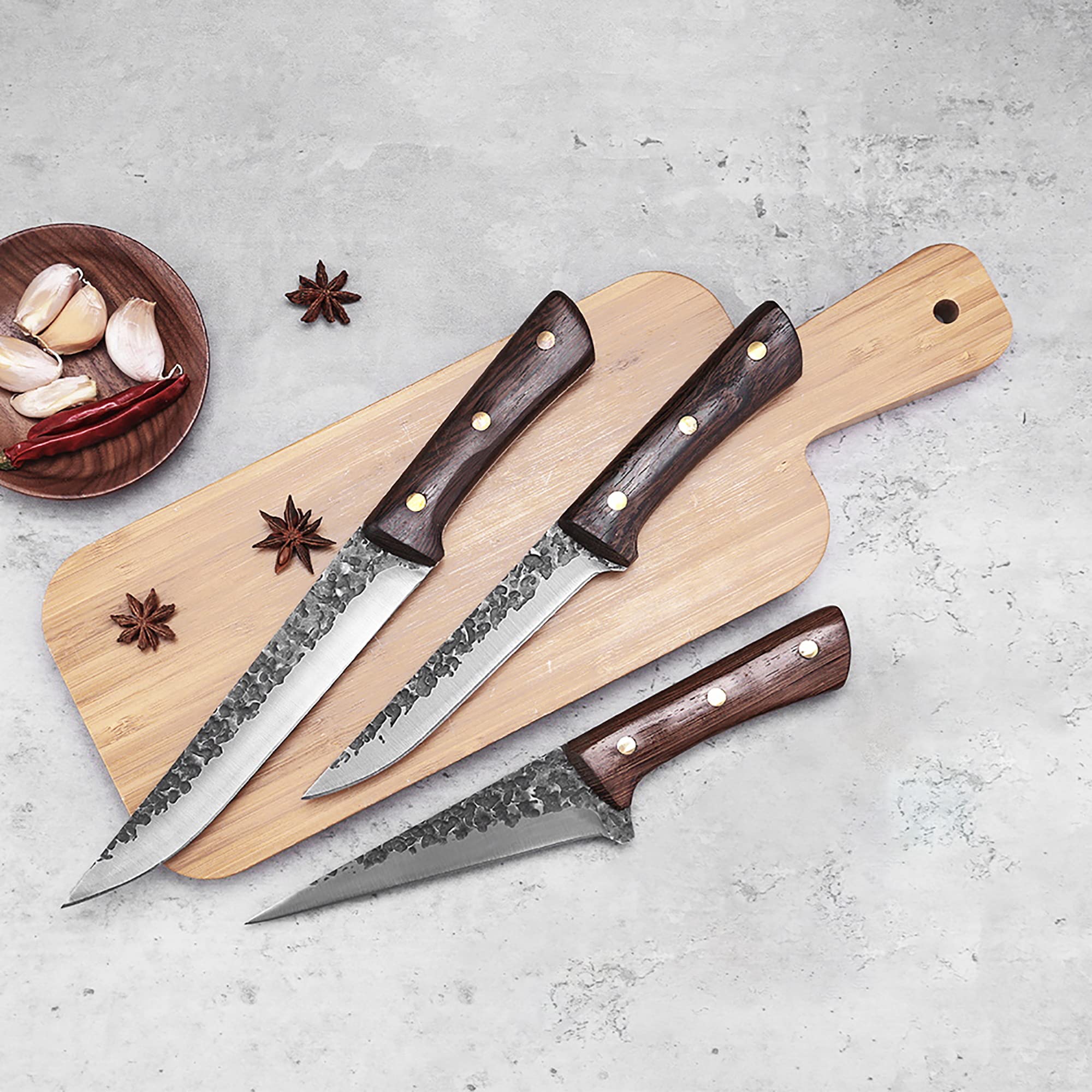 12pcs Butcher Knife Set Hand Forged chef knife Boning Knife With