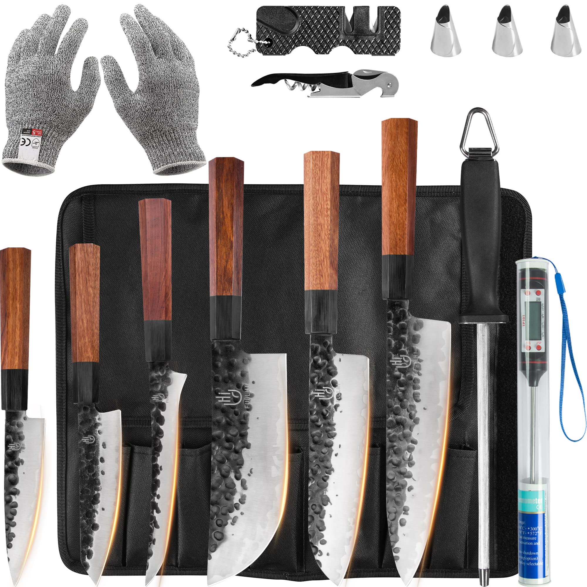 12pcs Butcher Knife Set Hand Forged chef knife Boning Knife With