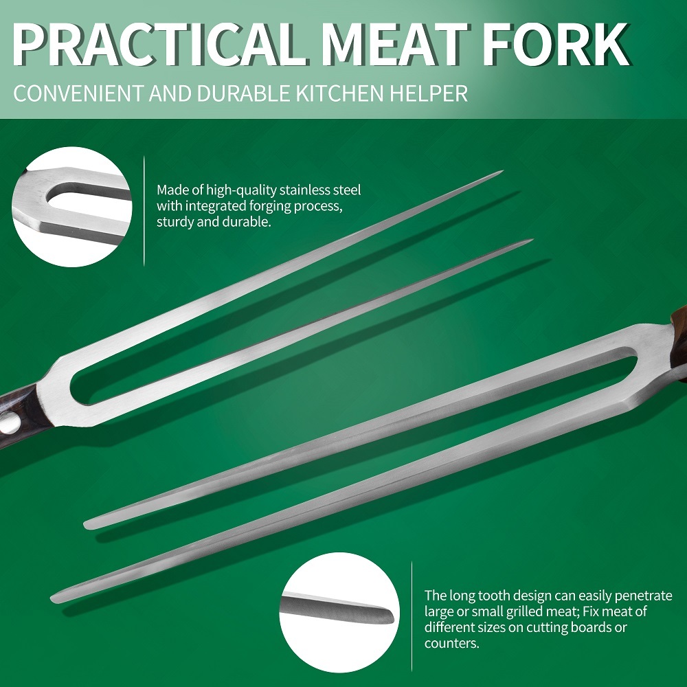 FULLHI Best Butcher Chef Knife Set include sheath High Carbon Steel Cleaver Kitchen Knife Whole Tang Vegetable Cleaver Home BBQ Camping with Knife Ba