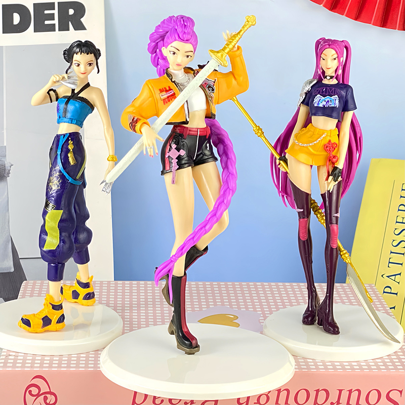 K-POP Demon Hunter Girl Group Figure Set Mira Zoe Lumi Collectible Toy Model Doll Non-Official Third-Party Fan Made Gift