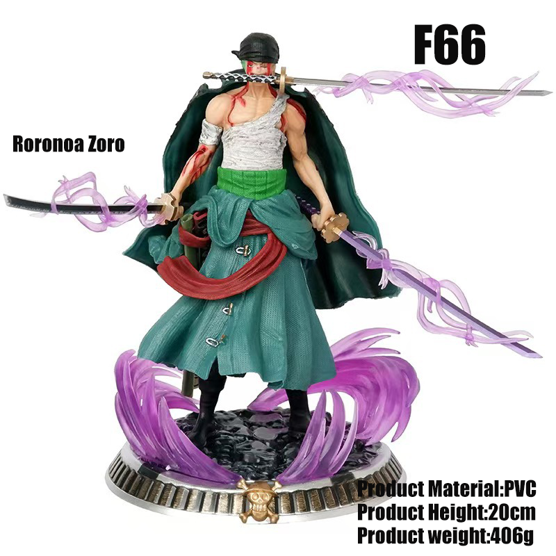 Roronoa Zoro One Piece Anime Statue  Figure Three Sword Style Dual-Head Scene PVC Model Collectible Toy  Gift Third Party Versio