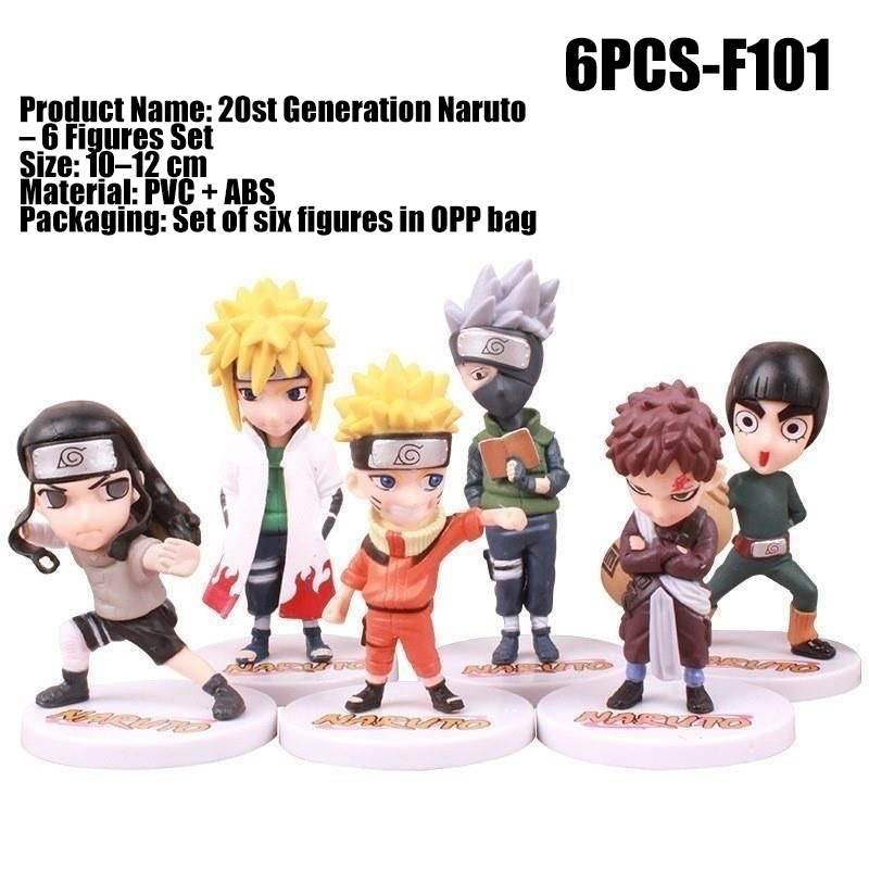 Naruto Anime Figures 20th & 21st Generation 6pcs Collectible Mini Figures Set of Naruto Sasuke Itachi  Non-Official Third-Party