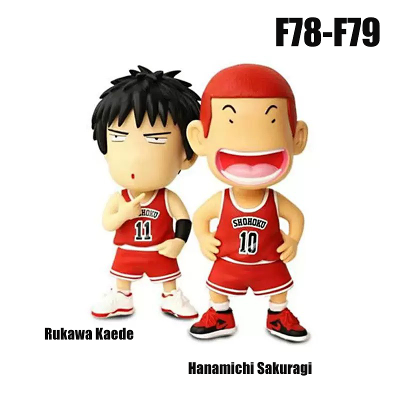 Slam Dunk Anime Action Figure Sakuragi Hanamichi Rukawa Kaede Chibi Basketball PVC ABS Collectible Model Unofficial Third-Party