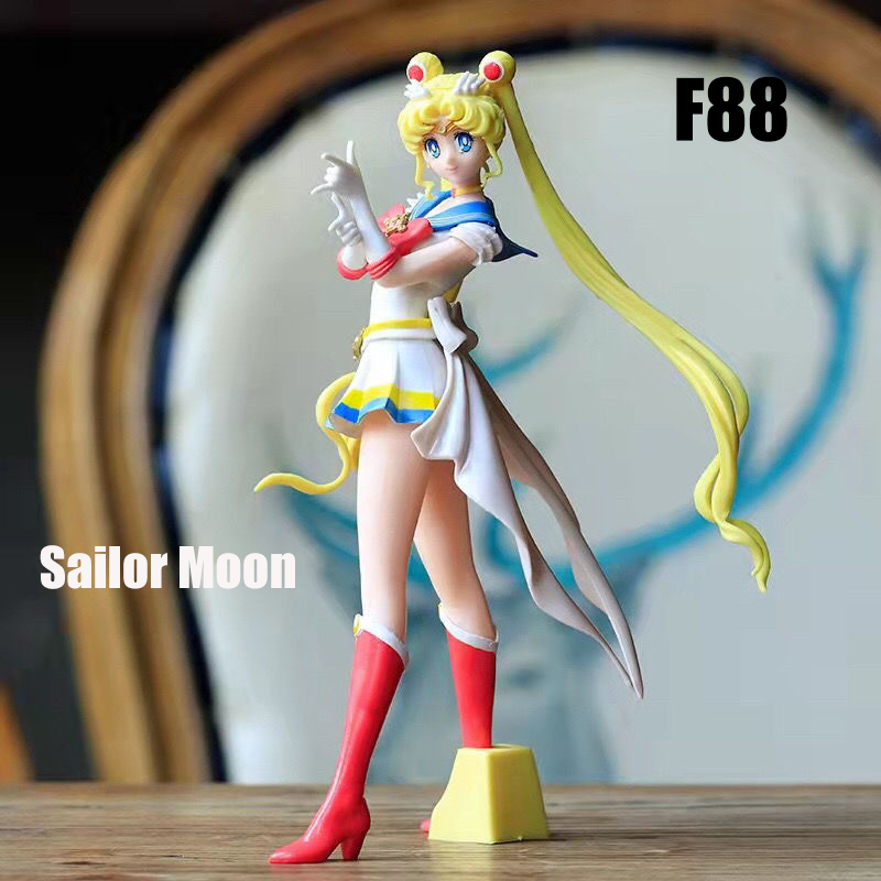 Sailor Moon Usagi Tsukino Action Figure Set Eternal & Super Version Anime PVC Statue 2 Styles Collectible Model Gift