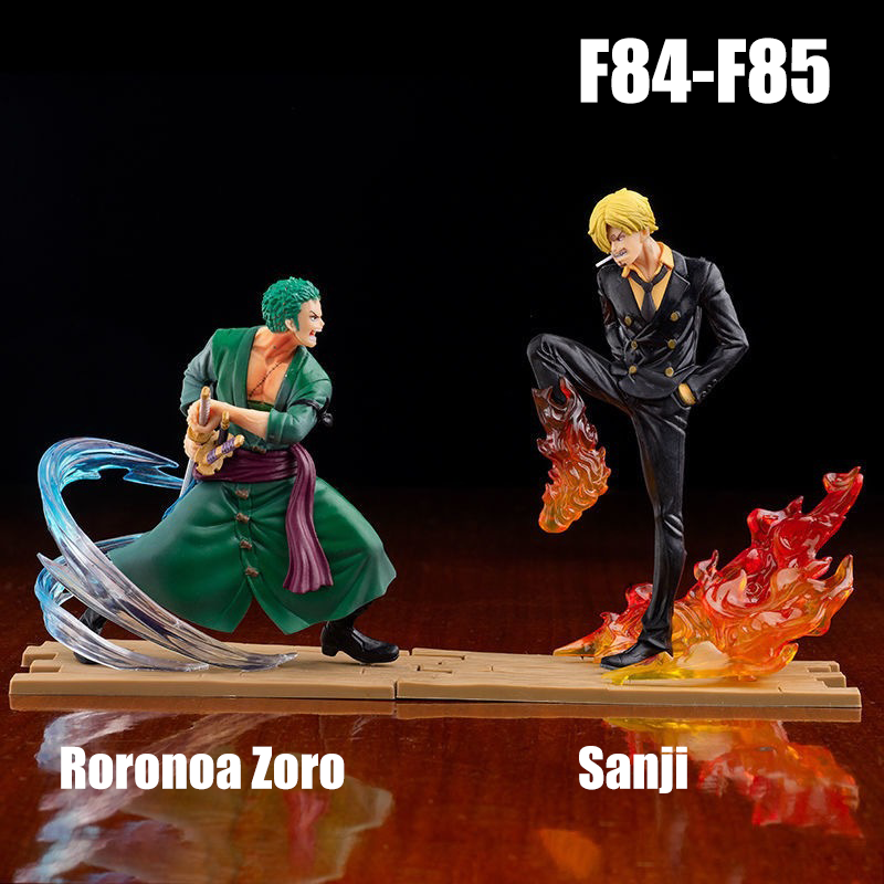 One Piece Roronoa Zoro vs Sanji Action Figure Battle Scene Anime PVC Collectible Model LFS Log Style Boxed Unofficial Third-Party