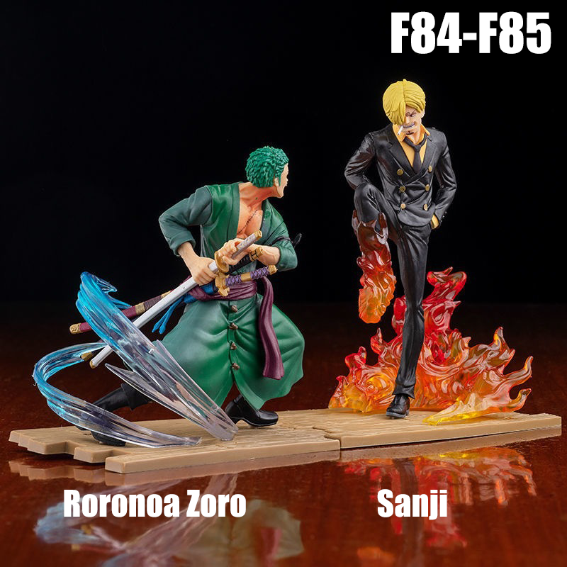 One Piece Roronoa Zoro vs Sanji Action Figure Battle Scene Anime PVC Collectible Model LFS Log Style Boxed Unofficial Third-Party