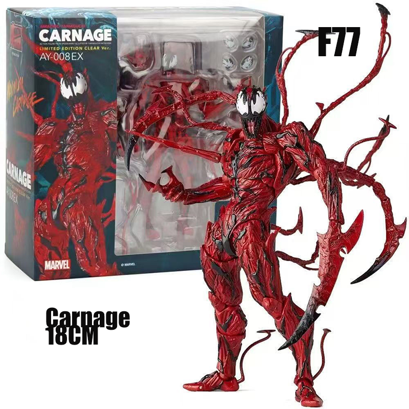 Amazing Spider-Man Action Figure Venom Carnage Movable Joint Model Kaiyodo Style Collectible Boxed Unofficial Figure