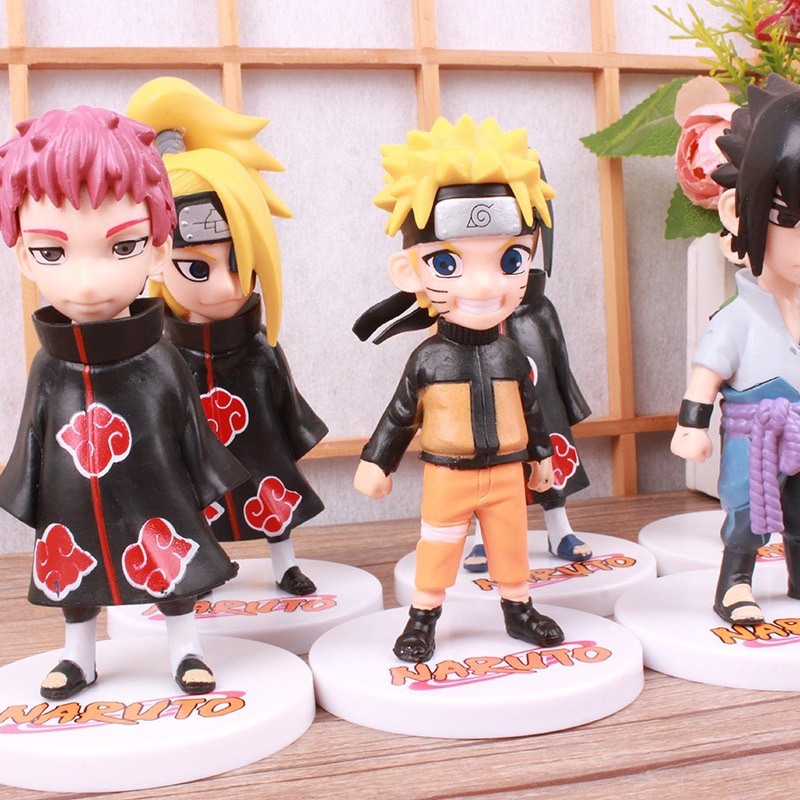 Naruto Anime Figures 20th & 21st Generation 6pcs Collectible Mini Figures Set of Naruto Sasuke Itachi  Non-Official Third-Party