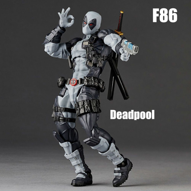 Deadpool 2.0 Action Figure Grey Red Yamaguchi Style Movable Joint Marvel Hero PVC Collectible Model Unofficial Third-Party