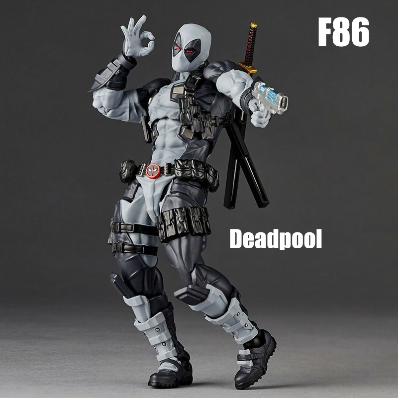 Deadpool 2.0 Action Figure Grey Red Yamaguchi Style Movable Joint Marvel Hero PVC Collectible Model Unofficial Third-Party