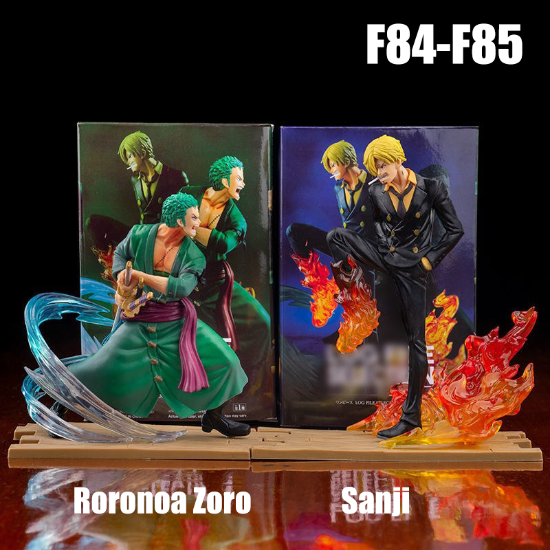 One Piece Roronoa Zoro vs Sanji Action Figure Battle Scene Anime PVC Collectible Model LFS Log Style Boxed Unofficial Third-Party