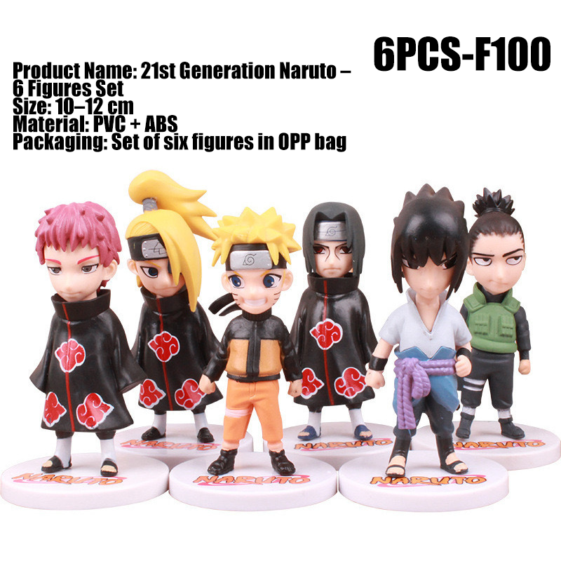 Naruto Anime Figures 20th & 21st Generation 6pcs Collectible Mini Figures Set of Naruto Sasuke Itachi  Non-Official Third-Party