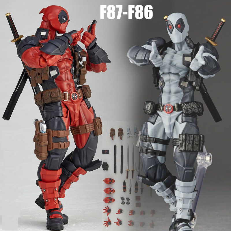 Deadpool 2.0 Action Figure Grey Red Yamaguchi Style Movable Joint Marvel Hero PVC Collectible Model Unofficial Third-Party
