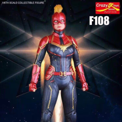 Captain Marvel 1/6 Scale Action Figure Avengers Endgame Inspired Superhero Statue Collectible Model Display Boxed Gift Toy
