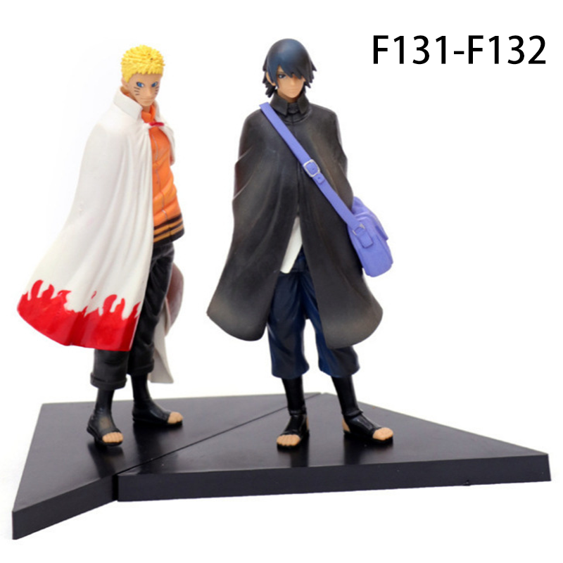 Naruto Hokage White Outfit & Sasuke Black Outfit Action Figure Set Anime Collectible Model Desk Ornament Gift Not Original