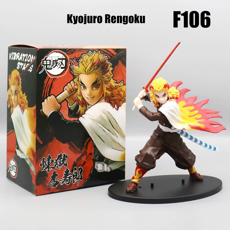 Demon Slayer Zenitsu Rengoku Tanjiro Action Figure Set  Anime Collectible Statue Fire God Version Display Model Boxed Gift Toy