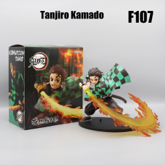 Demon Slayer Zenitsu Rengoku Tanjiro Action Figure Set  Anime Collectible Statue Fire God Version Display Model Boxed Gift Toy