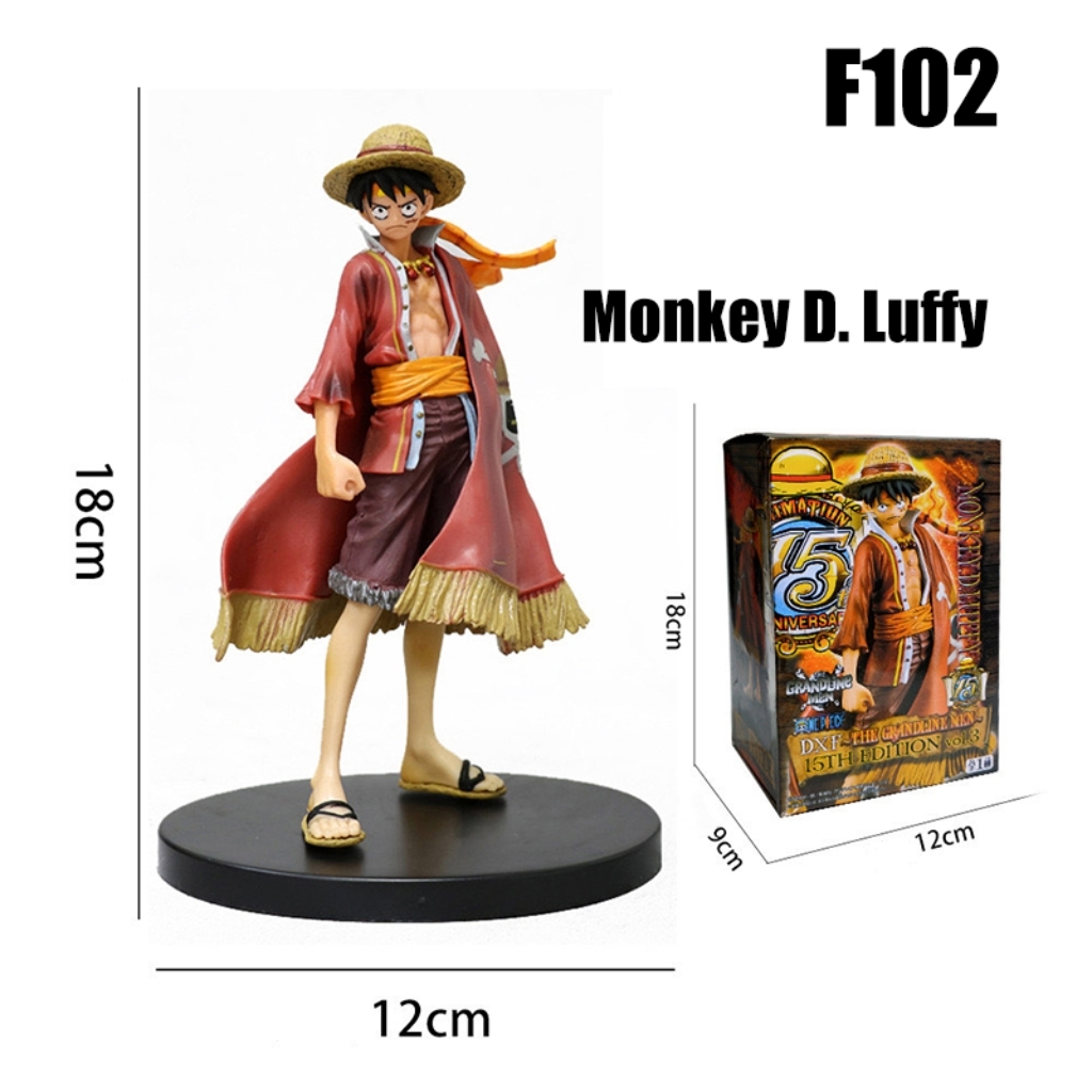 One Piece 15th Anniversary Luffy Action Figure Cape Victory Pose Action Statue Anime Collectible Model Boxed Gift Toy