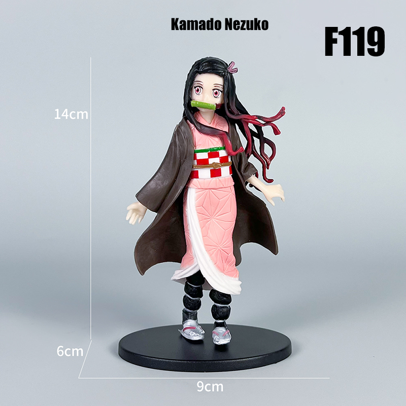 Demon Slayer 15cm Action Figure Tanjiro Nezuko Zenitsu Giyu Anime Collectible Model Desk Car Ornament Gift Not Original