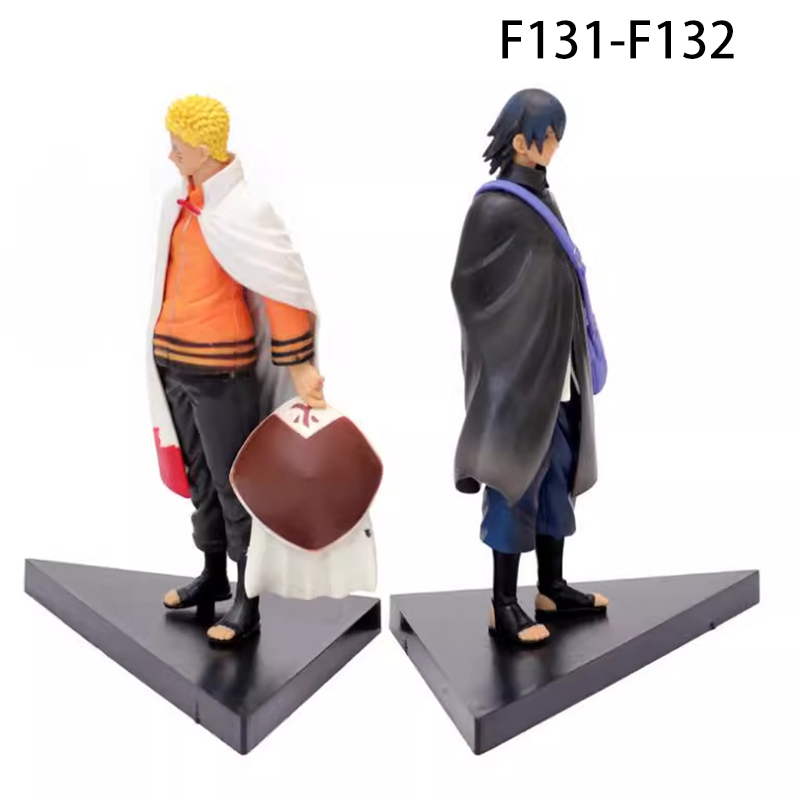 Naruto Hokage White Outfit & Sasuke Black Outfit Action Figure Set Anime Collectible Model Desk Ornament Gift Not Original