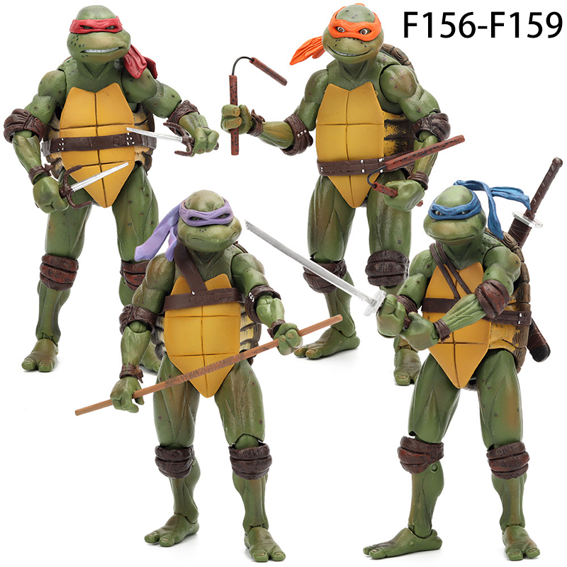 Teenage Mutant Ninja Turtles 1990 Movie Leonardo Raphael Michelangelo Donatello 7inch Movable Action Figure Model Toy Collectible
