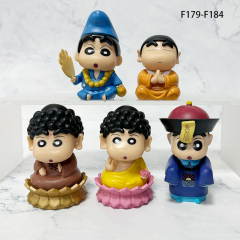Crayon Shin Chan Lucky Buddha Monk Figurine Shinnosuke Nohara Statue Car Dashboard Desk Decor Cute Anime Gift Toy
