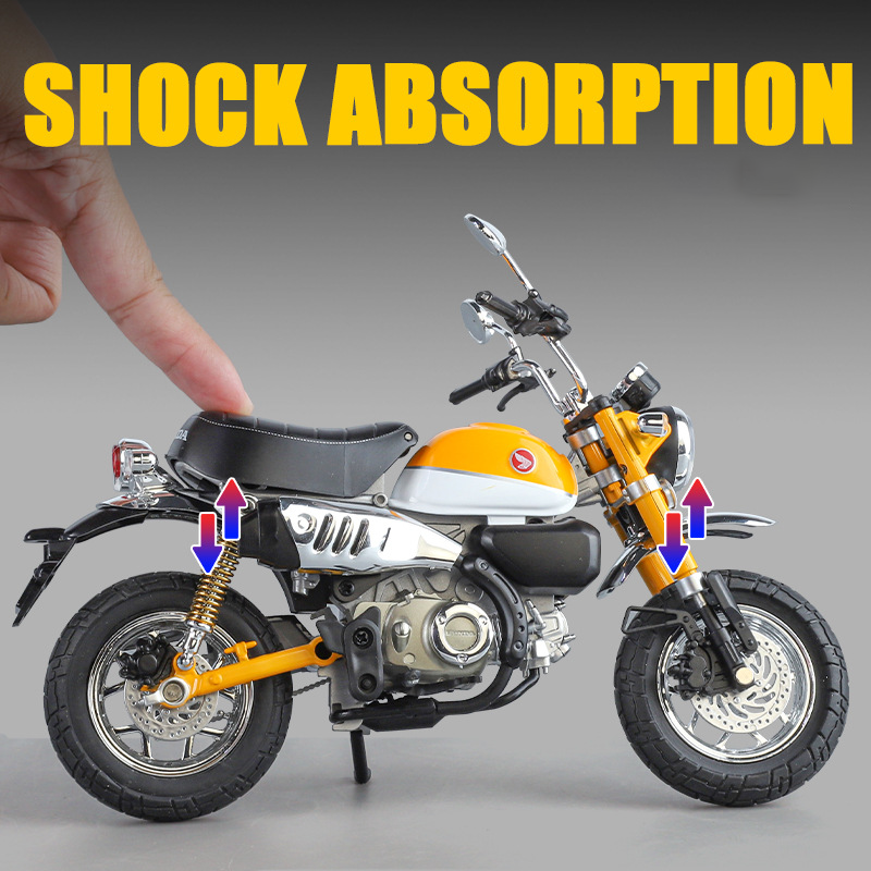 1:9 Monkey Bike Motorcycle Model Alloy Diecast Sound Light 19cm Mini Motorbike Desk Car Decor Collectible Toy