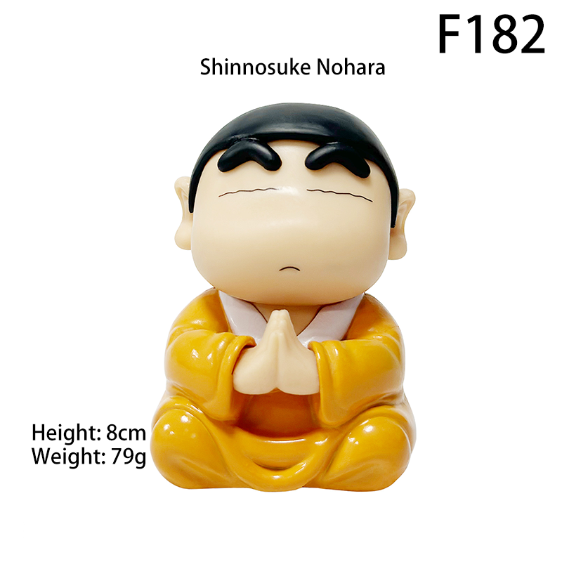 Crayon Shin Chan Lucky Buddha Monk Figurine Shinnosuke Nohara Statue Car Dashboard Desk Decor Cute Anime Gift Toy