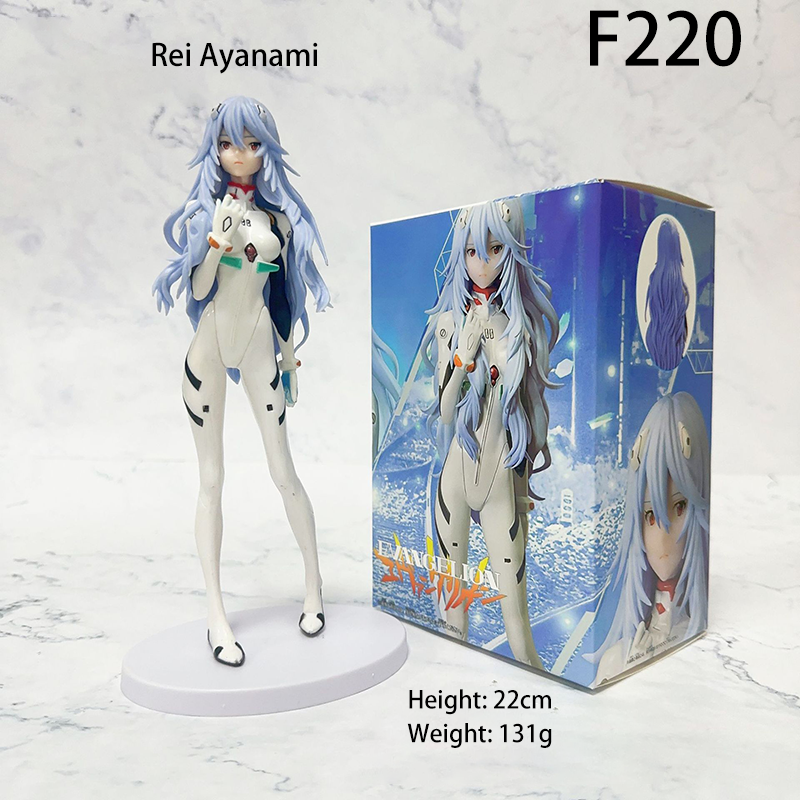 Evangelion Figure Set 6 Pcs Rei & Asuka Anime Chibi Collectible Desk Toy Blue Hair Cat-Ears Mecha Glasses