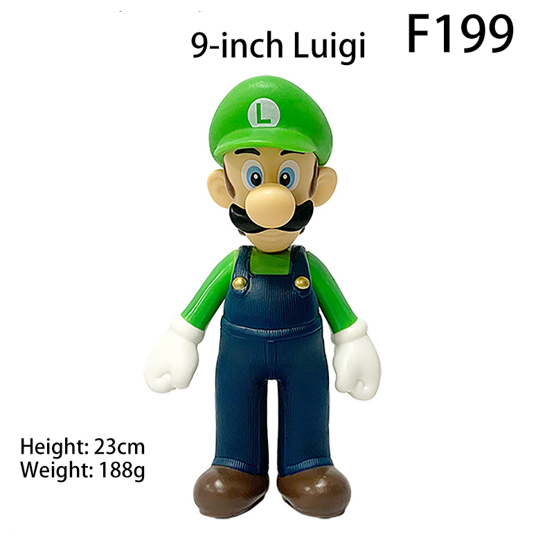 Super Mario 9-Inch Mario Luigi Action Figure Big Size Chibi Collectible Desk Toy Desktop Decor Game Model