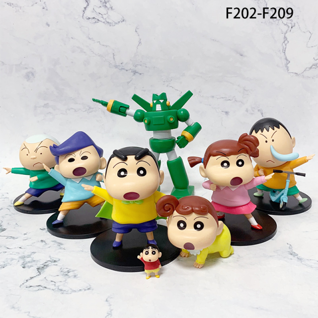 Crayon Shin-chan Action Figure Set Shinnosuke Himawari Masao Bochan Kazama Condoom Chibi Collectible Desk Toy