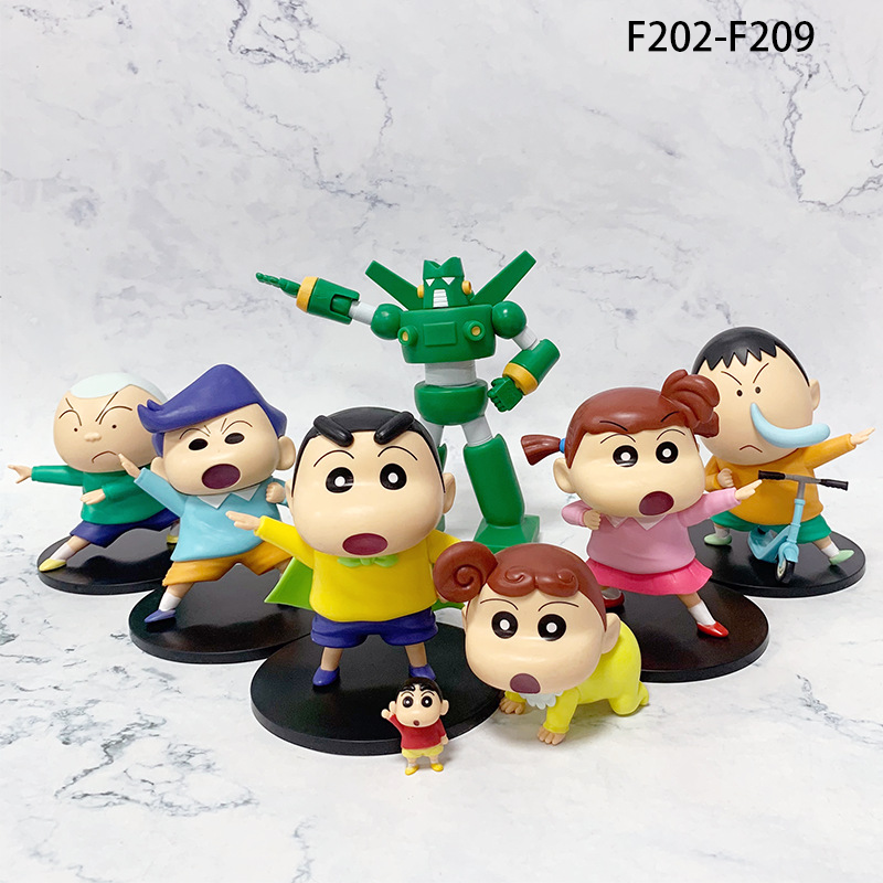 Crayon Shin-chan Action Figure Set Shinnosuke Himawari Masao Bochan Kazama Condoom Chibi Collectible Desk Toy
