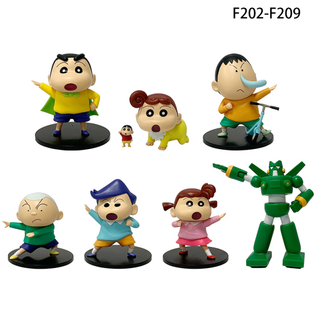 Crayon Shin-chan Action Figure Set Shinnosuke Himawari Masao Bochan Kazama Condoom Chibi Collectible Desk Toy