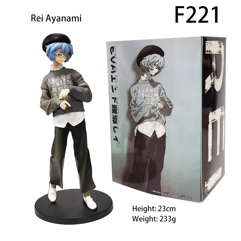 Evangelion Figure Set 6 Pcs Rei & Asuka Anime Chibi Collectible Desk Toy Blue Hair Cat-Ears Mecha Glasses