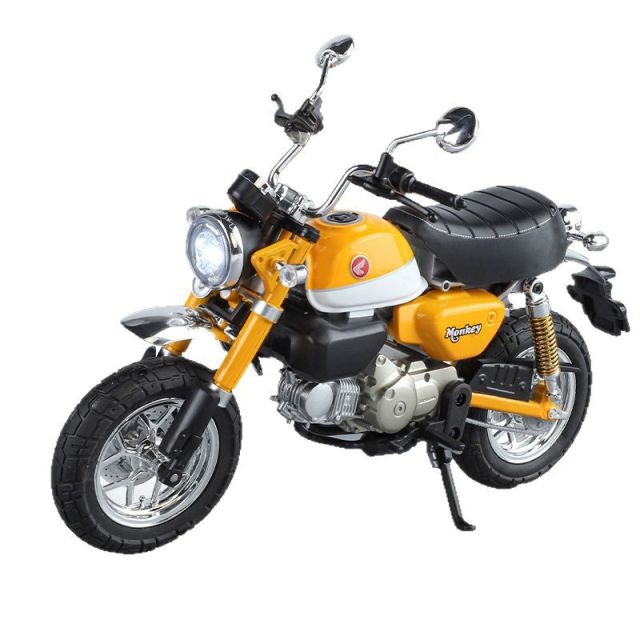 1:9 Monkey Bike Motorcycle Model Alloy Diecast Sound Light 19cm Mini Motorbike Desk Car Decor Collectible Toy
