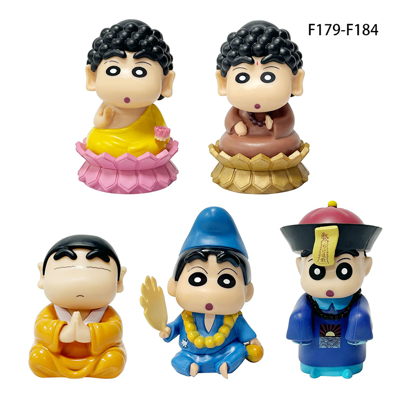 Crayon Shin Chan Lucky Buddha Monk Figurine Shinnosuke Nohara Statue Car Dashboard Desk Decor Cute Anime Gift Toy