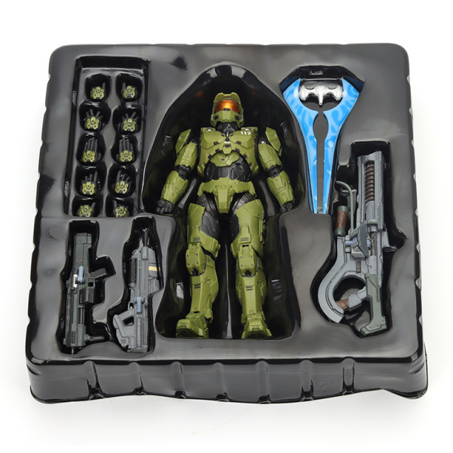 Halo 5 Master Chief 1/12 Action Figure John-117 Poseable Collectible Model with Weapons Halo Series 12-Inch Figure