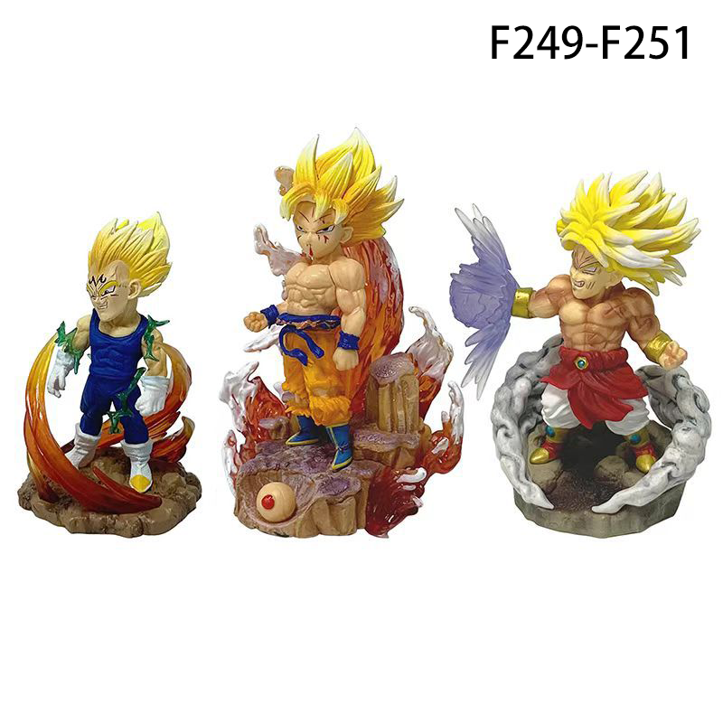 Dragon Ball Q Version Super Saiyan Figures Goku Vegeta & Broly Anime PVC Collectible Third-Party Action Models