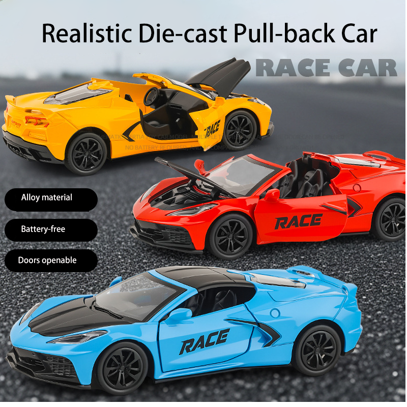 Alloy Race Car Toy Pull Back Racing Car Model Mini Sports Car RACE Edition Yellow Red Blue Mixed Boys Toy Third Party