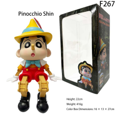 Crayon Shin-chan Pinocchio Shin Action Figure Trendy Shinnosuke Car Dashboard Toy Poseable Collectible Mode