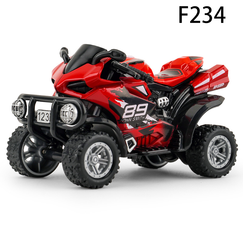 Alloy Dirt Bike Toy Pull Back Motorcycle Model Off Road Motocross Mini Bike Red Orange White Desktop Decoration Gift for Kids