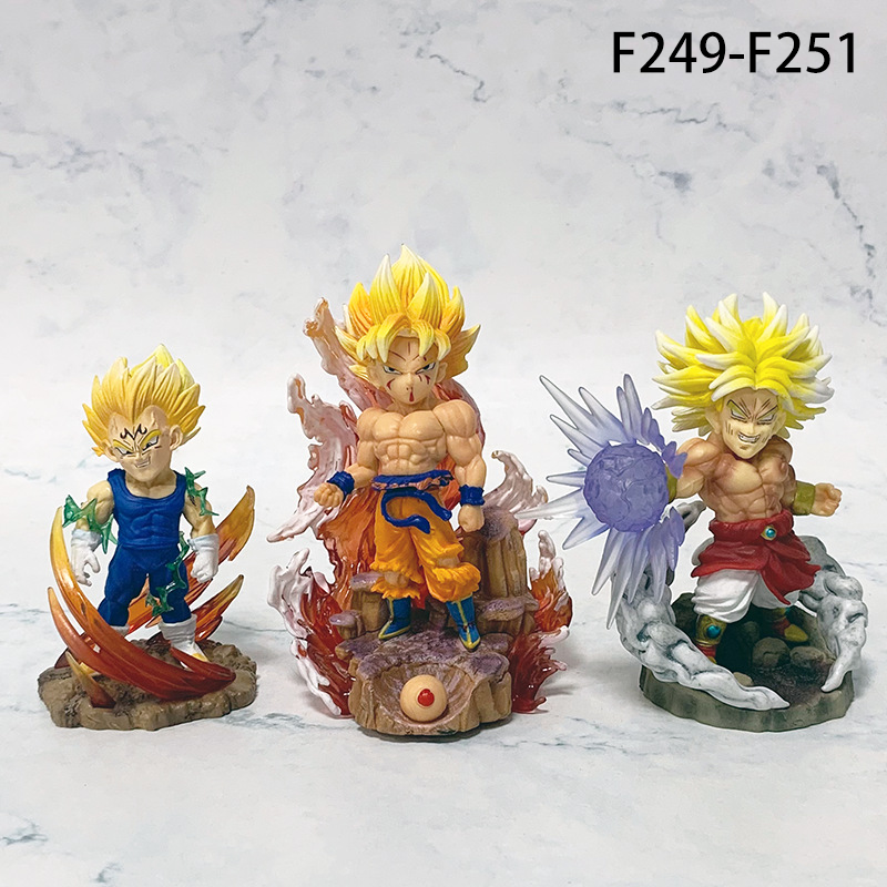 Dragon Ball Q Version Super Saiyan Figures Goku Vegeta & Broly Anime PVC Collectible Third-Party Action Models