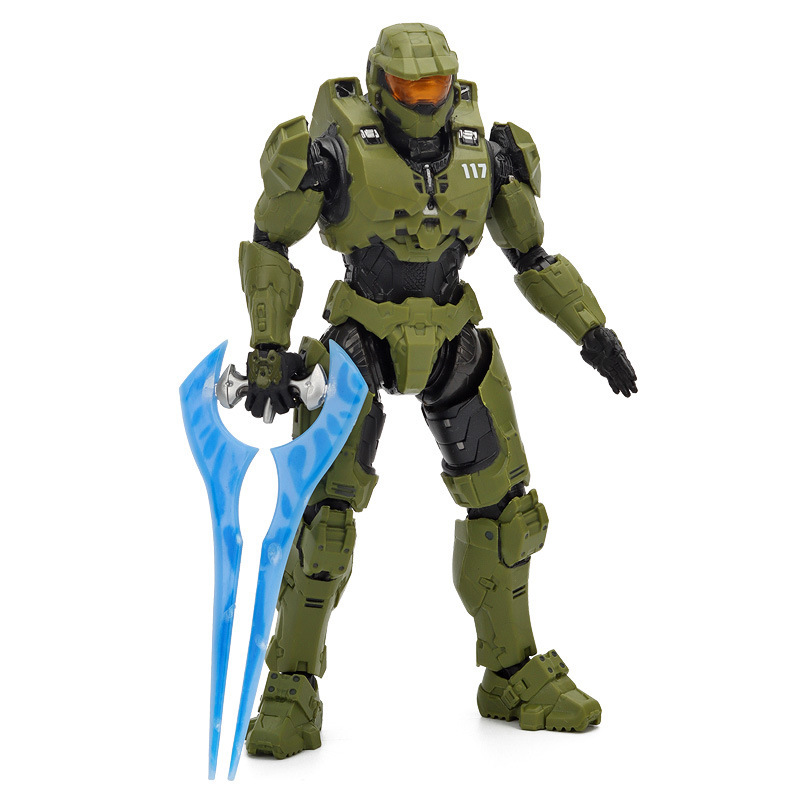 Halo 5 Master Chief 1/12 Action Figure John-117 Poseable Collectible Model with Weapons Halo Series 12-Inch Figure