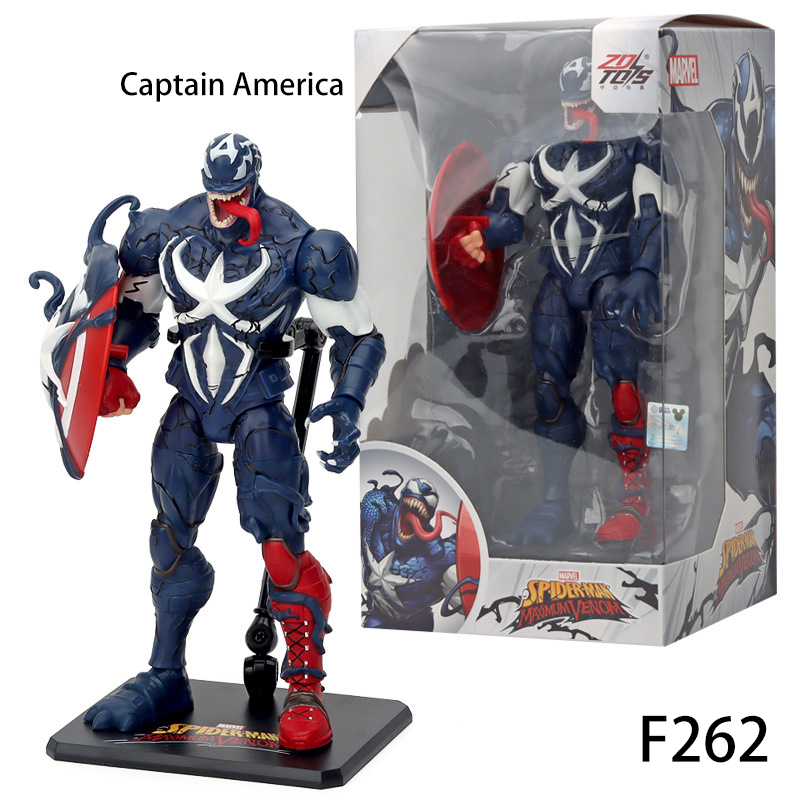 Marvel Venom Series Avengers Action Figures – Captain America, Black Panther, Iron Man, Thanos & Spider-Man Collectible Toys