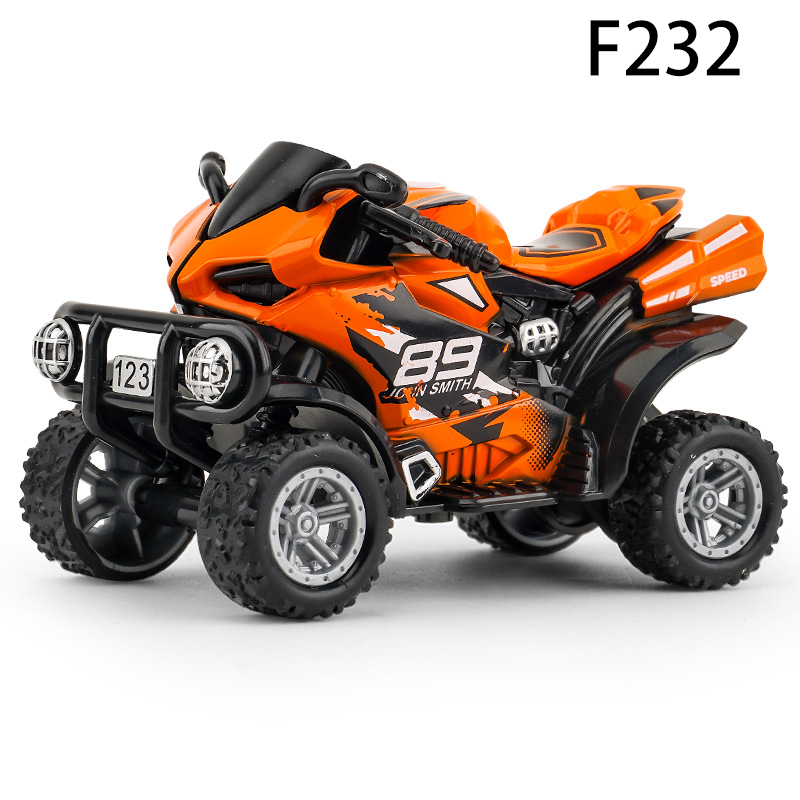 Alloy Dirt Bike Toy Pull Back Motorcycle Model Off Road Motocross Mini Bike Red Orange White Desktop Decoration Gift for Kids