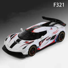 1:32 Koenigsegg Jesko Track Version Diecast Model Car Alloy Pull Back Toy with Light Sound Supercar Collectible Display