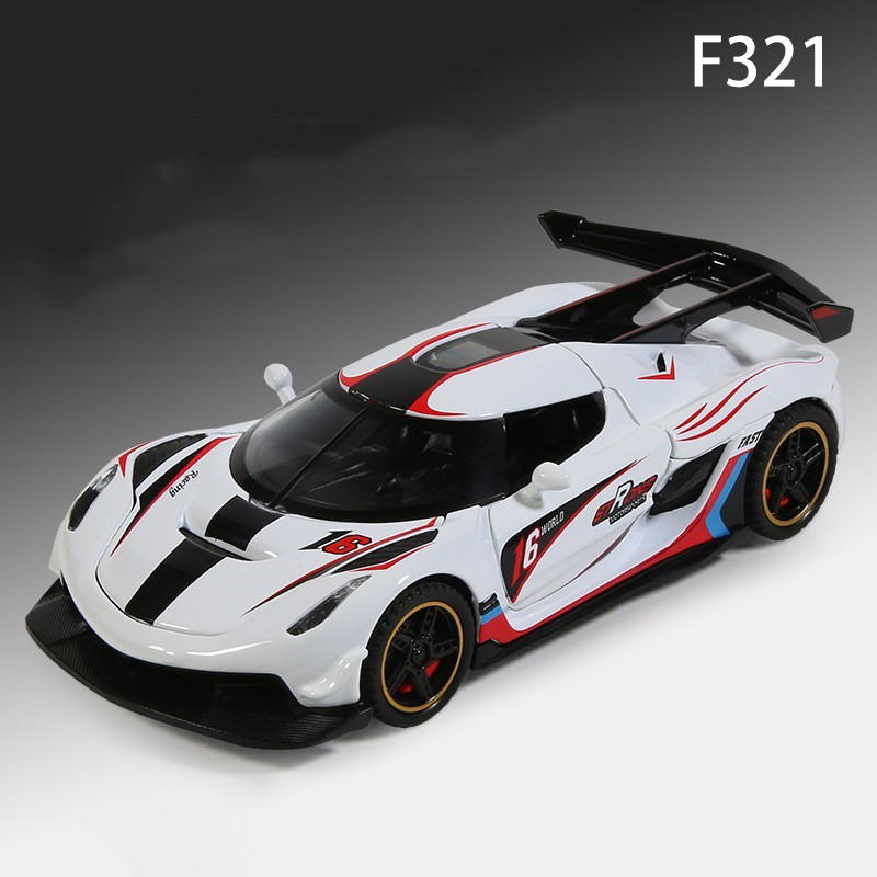 1:32 Koenigsegg Jesko Track Version Diecast Model Car Alloy Pull Back Toy with Light Sound Supercar Collectible Display