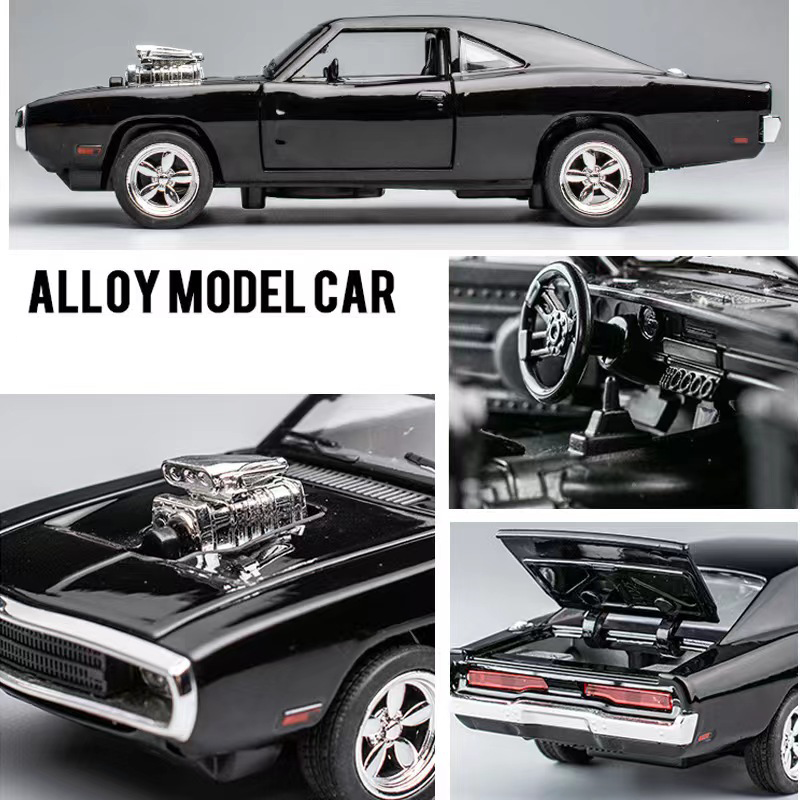 1:32 Scale 1970 Dodge Charger Model Car Pull-Back Diecast Alloy Fast & Furious Style Collectible Vehicle Simulation Model (Third-Party)